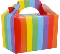 SHATCHI 20 unidades de cartón arcoíris para almuerzo, cumpleaños, boda, llevar comida, pastel, fiesta, cajas de botín para niños