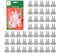 SHATCHI 25 ganchos de succión para ventana, mini ventosas de 23 mm con ranura para luces de Navidad, decoraciones colgantes de vacaciones, cadena de luces de cuerda