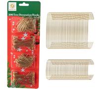 SHATCHI 300 ganchos dorados de alambre para adornos de Navidad, varios tamaños para bolas de árbol de Navidad, ganchos reutilizables para decoraciones navideñas fáciles