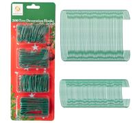 SHATCHI 300 ganchos verdes de alambre para adornos de Navidad, varios tamaños para bolas de árbol de Navidad, ganchos reutilizables para decoraciones navideñas fáciles
