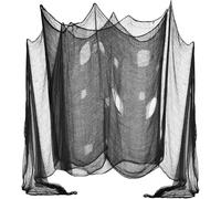 SHATCHI 76 cm x 200 cm Halloween tela comprar cortinas negras puerta árbol decoración espeluznante red de miedo disfraz fiesta mesa cubierta, color, 1 unidad (5060445496658)