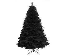 SHATCHI Árbol Artificial de Pino de Alaska Negro/Verde/Blanco de Aspecto arbustado con Soporte de Metal, decoración del hogar, PVC, 150 cm
