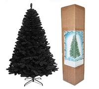 SHATCHI - Árbol de Navidad Artificial (180 cm, 1,8 m), Color Negro