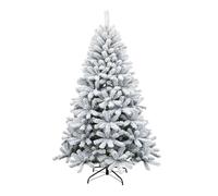 SHATCHI Árbol de Navidad Artificial de Pino Yukon, 2,1 m, 800 Puntas, Ramas Nevadas, arbusto, decoración del hogar, Soporte de Metal, cloruro de polivinilo, 210 cm