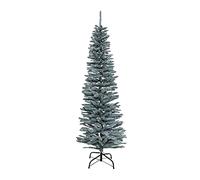SHATCHI Árbol de Navidad Artificial Flocado Delgado de 4 pies a 8 pies, decoración del hogar con Puntas Puntiagudas y Soporte de Metal, Verde Helado, 7 pies