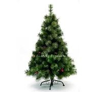 SHATCHI Árbol de Navidad de Pino de Roca para decoración del hogar, Plástico Metal, Verde, 8 Feet