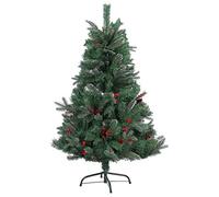 SHATCHI Árbol de Navidad preartificial Grande de 6 pies con Puntas heladas, Conos de Pino Rojo y barreras, Decoraciones de Navidad de 180 cm, Verde