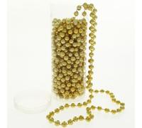SHATCHI Cadena de Cuentas de Navidad Dorada Brillante de 7,2 m, Guirnalda de Cuentas de Navidad metálica, Perlas Artificiales, oropel para Colgar en el árbol de Navidad, decoración para Manualidades,
