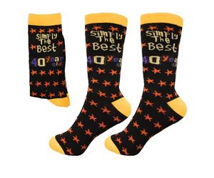 SHATCHI - Calcetines de Regalo para 40 cumpleaños, diseño con Texto en inglés Simply The Best 40 Year Old Gift Novelty Socks for 40th Birthday Christmas, Black and Yellow