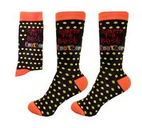 SHATCHI Calcetines Hombre con diseño de Simply The Best Brother, Navidad, cumpleaños, Regalo, Poliéster, Negro y Naranja, Talla única