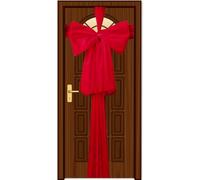 SHATCHI Christmas Door Bow Cubierta Arco Gigante Rojo de 9 m Puerta Delantera para Navidad, Boda, Baby Shower, decoración Exterior del hogar, Organza, Pack de 1