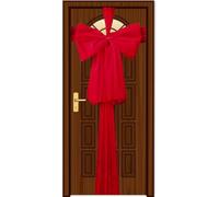 SHATCHI Christmas Door Bow Paquete de 2 Lazos, Color Rojo, 9 m, Puerta Delantera para Navidad, Boda, Baby Shower, decoración Exterior del hogar, Organza, Pack de 2, 2