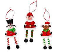 SHATCHI Decoraciones Colgantes de Navidad para el hogar, de Papá Noel, muñeco de Nieve, Reno, árbol de Navidad, Juego de 3 Unidades