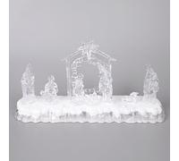 SHATCHI Escultura acrílica con Luces LED preiluminadas de Navidad, 32 cm, Funciona con Pilas, para decoración del hogar, diseño de Estrella 1