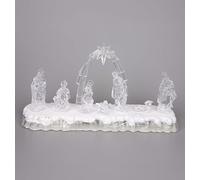 SHATCHI Escultura acrílica de 32 cm con Luces LED preiluminadas, Funciona con Pilas, decoración de Mesa para el hogar, diseño de Estrella 2