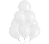 SHATCHI Globos de látex de calidad de helio de 30,48 cm, color metálico nacarado, para cumpleaños, boda, aniversario, bautizo, Navidad, comunión, fiesta, decoración, balón, blanco, 50 unidades