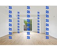 SHATCHI Guirnalda metálica brillante para colgar en la pared de la puerta de la fiesta de cumpleaños de 13 a 90 años, color negro y plateado, rosa y azul, (Gifts 4 All Occasions Ltd SH15571)