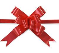 SHATCHI Lazos grandes de 30 mm/3 cm para pared de fiesta, envolturas de regalo, árboles de Navidad, bodas, cestas de cumpleaños, decoración de floristería, rojo, 30 unidades