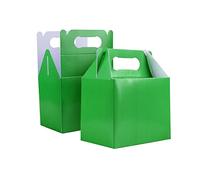 SHATCHI Loncheras de cartón, cumpleaños, Boda, Llevar, Comida, Pastel, Fiesta, Caja para niños, Bolsas de botín, Liso, Color Verde, Pack de 30 (Gifts 4 All Occasions Ltd 9821)