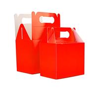 SHATCHI Loncheras de cartón, cumpleaños, Boda, Llevar, Comida, Pastel, Fiesta, Caja para niños, Bolsas de botín, Color Rosso, Pack de 20 (Gifts 4 All Occasions Ltd 9818)