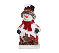 SHATCHI Muñeco de Nieve Rojo/Gris, Figuras de Mesa de Navidad, Ventana, Pared, Puerta, Vacaciones, hogar, Navidad, Espuma con Purpurina, decoración de exhibición, 52 cm/42 cm/32 cm, 32 cm