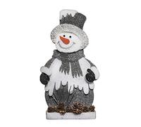SHATCHI Muñeco de Nieve Rojo y Gris, Figuras de Mesa de Navidad, Ventana, Puerta, Vacaciones, hogar, Navidad, decoración de Espuma con Purpurina, 52 cm/42 cm/32 cm, 32 cm