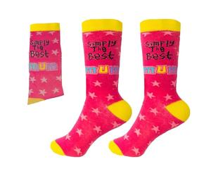 SHATCHI Novelty, Simplemente los Mejores Calcetines de Regalo de mamá para Mujer, Rosado, One Size