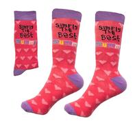SHATCHI Novelty, Simply The Best Mummy novedosos para Mujer, Calcetines de diseño para mamá, cumpleaños, Navidad, día de la Madre, Rosado, Talla única