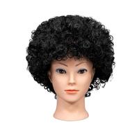 SHATCHI Pelucas afro rizadas de pelo para disfraz de fiesta de disfraces, discoteca, accesorio unisex de los años 60, 70, 80, color negro