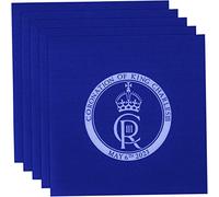 SHATCHI Servilletas de papel azul Charles III King Coronation Reino Unido Royal Party Supplies Vajilla Decoración Recuerdo