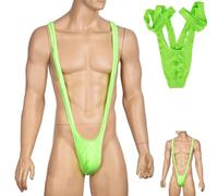 SHATCHI Borot Mankini - Traje de baño para Hombre, Tanga, Disfraz de Ciervo, Color Verde, Talla única