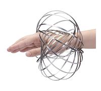 SHATCHI Silver Infinity Arm Spring Slinky Juggle Dance 3D Magic Flow Ring Acero Inoxidable Fidget Spinner Interactivo Kinetic Descompresión Juguetes para niños y Adultos