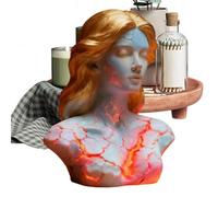 Shattered Soul 3D Lamp - Blazing Maiden Figurine Nightlight, LED Resin Sculpture Desk Lamp | 3D Blonde Flaming Girl Art Statue Light for Bedroom, Room, Office, Nightstand, Home, Nursery Decoration