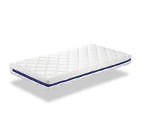 SHAULA Colchon Cuna 60X120 Hermes Espuma, Altura 11 CM, Transpirable y desenfundable. Firmeza Ideal para Bebes Blanco Y Azul