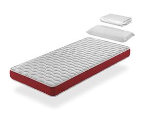 SHAULA Pack Colchon 90X140 Velvet Cama Infantil, Altura 14 CM + 1 Almohada viscoelastica 90x35 + 1 Protector colchon 90x140