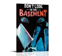 SHAUREWNYY Póster de lienzo con texto en inglés "Don't Look In The Basement" (60 x 90 cm), estilo marco