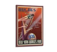 SHAUREWNYY Póster estético de la Feria Mundial de Nueva York de 1939 para decoración de pared, lienzo vintage, pintura decorativa para sala de estar, dormitorio, 20 x 30 cm, estilo marco