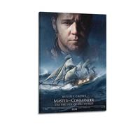 SHAUREWNYY Póster estético de Master And Commander The Far Side of The World para decoración de pared, lienzo vintage, pintura decorativa para sala de estar, dormitorio, 50 x 75 cm, estilo marco