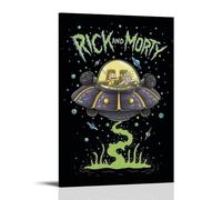 SHAUREWNYY Póster estético de Rick And Morty para decoración de pared, lienzo vintage, pintura decorativa para sala de estar, dormitorio, 30 x 45 cm, estilo marco