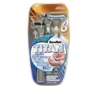 shavemate Titan Triple - Pack de 6 cuchillas de afeitar con mango de crema de afeitado Real dentro de la todo en uno para los hombres
