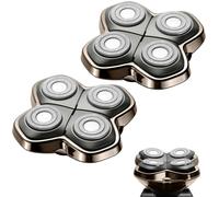 Shaver PRO - Cuchilla de repuesto de 4 cabezales compatible con Skull Pitbull, Butterfly Kiss Pro y Palm Shavers, afeitadora eléctrica y cuchilla de afeitadora de cabeza para hombres y mujeres (2