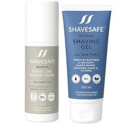 ShaveSafe Bikini Line Repair Set - Crema de 50 ml + 100 ml de gel para afeitar - Aftershave para pieles sensibles - Alivia el enrojecimiento y las quemaduras de afeitado - Fórmula dermatológicamente