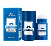 Shaving Cream For Men, 40g Hydrating Shaving Lotion, 2-in-1 Smooth Shave Balm Stick, For Beard Grooming, Facial Hair Removal, Hydrating Formula, Travel-Friendly, FlatTrim, 1 Pack