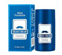 Shaving Cream, Smooth Hydrating Shave Balm, 2 in 1 Travel Friendly Stick, Compact Nourishing Beard Grooming Cream for Facial Hair Removal, Daily Skin Care, 40g, Blue