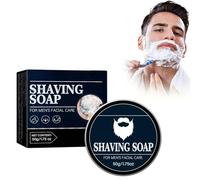 Shaving Soap, Pastilla de Jabón de Afeitar, Jabón de Afeitado, Jabón Barba Pieles Sensibles, Pastilla de Jabón de Afeitar Ecológica para Hombres, Jabón Barba Refrescante y Calmante