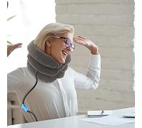 ShawFly Dispositivo de tracción cervical inflable para el hogar, dispositivo de tracción para el cuello y soporte de cuello para alineación de la columna vertebral, soporte de cuello (gris)