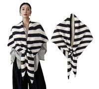 Shawl And Wrap For Women Woolen Large Triangle Scarf Warm Soft Knitted Elegant Shawls Cape For Fall Winter Retro(Navy)