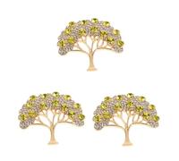 Shawl Clip Decorative Hat Rhinestone Christmas Good Luck Money Pendant Tree of Life Clothing Brooch Pin Gold Zinc Alloy