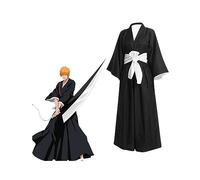Shawla Kurosaki Ichigo Cosplay disfraz kimono adulto negro bata capa samurái trajes de Halloween,M-Black