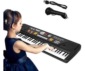 Shayson Piano Electrico, Piano Infantil 61 Teclas con Micrófono, Teclado Musical Piano Multifunción, Educativo Organo Electronico Regalo para Juguetes Niños Principiante 3 4 5 6 7 8 9 10 Años